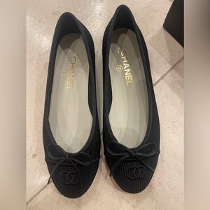 Chanel lined ballet flats